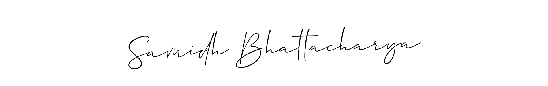 How to make Samidh Bhattacharya name signature. Use Allison_Script style for creating short signs online. This is the latest handwritten sign. Samidh Bhattacharya signature style 2 images and pictures png