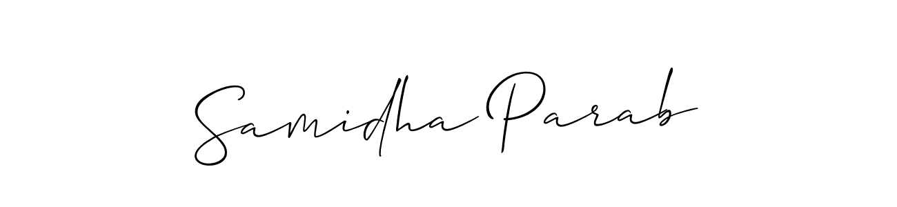 if you are searching for the best signature style for your name Samidha Parab. so please give up your signature search. here we have designed multiple signature styles  using Allison_Script. Samidha Parab signature style 2 images and pictures png