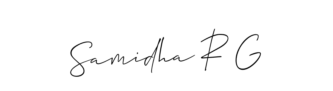 Similarly Allison_Script is the best handwritten signature design. Signature creator online .You can use it as an online autograph creator for name Samidha R G. Samidha R G signature style 2 images and pictures png