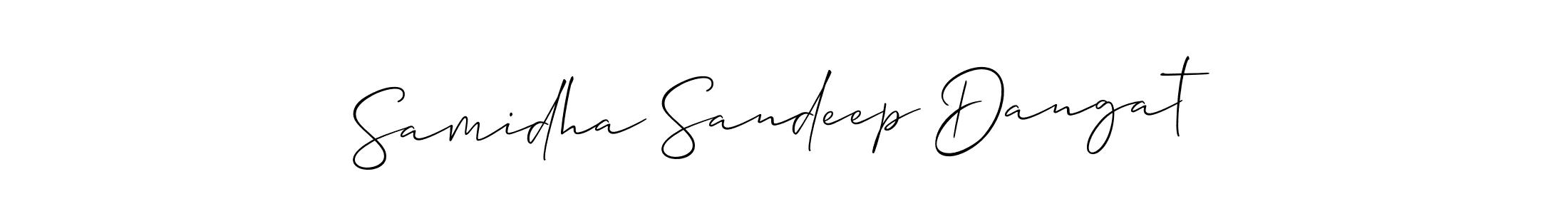 Create a beautiful signature design for name Samidha Sandeep Dangat. With this signature (Allison_Script) fonts, you can make a handwritten signature for free. Samidha Sandeep Dangat signature style 2 images and pictures png