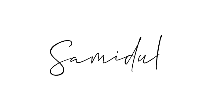 Allison_Script is a professional signature style that is perfect for those who want to add a touch of class to their signature. It is also a great choice for those who want to make their signature more unique. Get Samidul name to fancy signature for free. Samidul signature style 2 images and pictures png