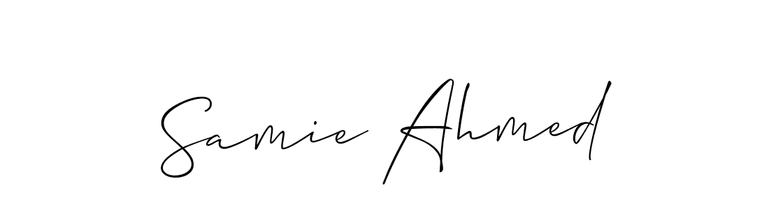 Also You can easily find your signature by using the search form. We will create Samie Ahmed name handwritten signature images for you free of cost using Allison_Script sign style. Samie Ahmed signature style 2 images and pictures png
