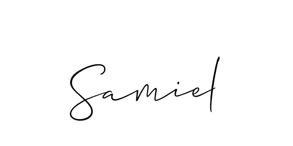 You should practise on your own different ways (Allison_Script) to write your name (Samiel) in signature. don't let someone else do it for you. Samiel signature style 2 images and pictures png