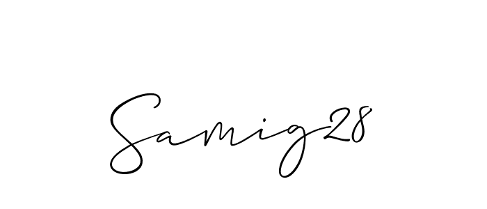 Also we have Samig28 name is the best signature style. Create professional handwritten signature collection using Allison_Script autograph style. Samig28 signature style 2 images and pictures png