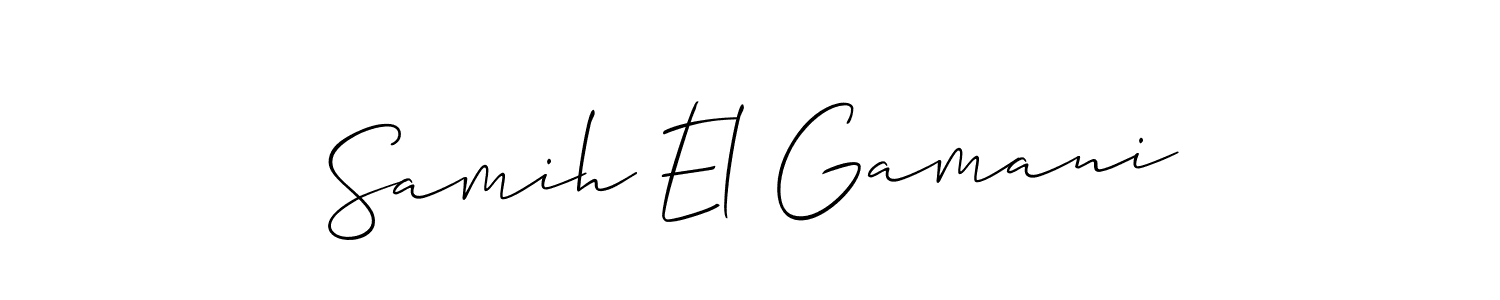 Samih El Gamani stylish signature style. Best Handwritten Sign (Allison_Script) for my name. Handwritten Signature Collection Ideas for my name Samih El Gamani. Samih El Gamani signature style 2 images and pictures png