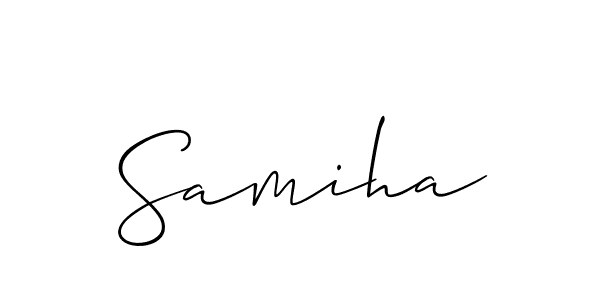 Similarly Allison_Script is the best handwritten signature design. Signature creator online .You can use it as an online autograph creator for name Samiha. Samiha signature style 2 images and pictures png