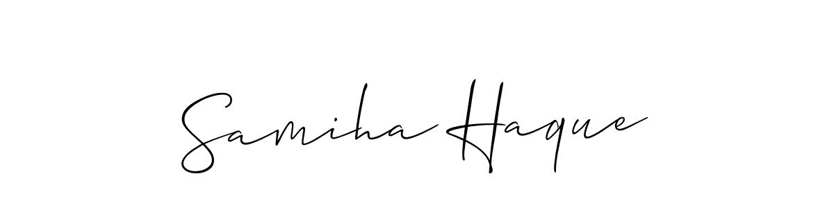 Use a signature maker to create a handwritten signature online. With this signature software, you can design (Allison_Script) your own signature for name Samiha Haque. Samiha Haque signature style 2 images and pictures png