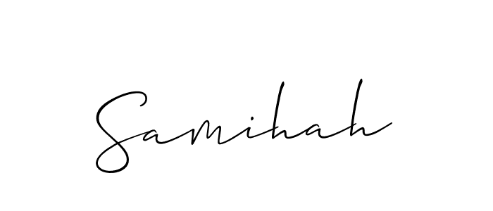 Similarly Allison_Script is the best handwritten signature design. Signature creator online .You can use it as an online autograph creator for name Samihah. Samihah signature style 2 images and pictures png