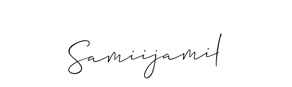 Make a short Samiijamil signature style. Manage your documents anywhere anytime using Allison_Script. Create and add eSignatures, submit forms, share and send files easily. Samiijamil signature style 2 images and pictures png