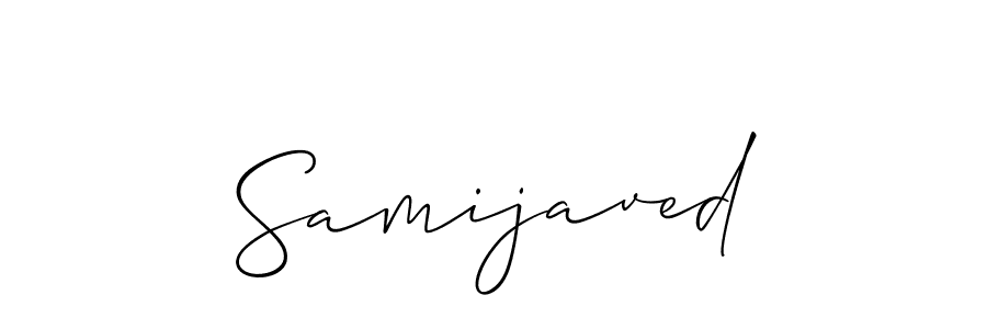 The best way (Allison_Script) to make a short signature is to pick only two or three words in your name. The name Samijaved include a total of six letters. For converting this name. Samijaved signature style 2 images and pictures png