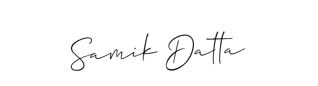 Create a beautiful signature design for name Samik Datta. With this signature (Allison_Script) fonts, you can make a handwritten signature for free. Samik Datta signature style 2 images and pictures png