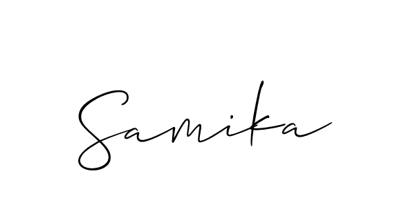 Create a beautiful signature design for name Samika. With this signature (Allison_Script) fonts, you can make a handwritten signature for free. Samika signature style 2 images and pictures png