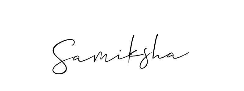 Make a short Samiksha signature style. Manage your documents anywhere anytime using Allison_Script. Create and add eSignatures, submit forms, share and send files easily. Samiksha signature style 2 images and pictures png