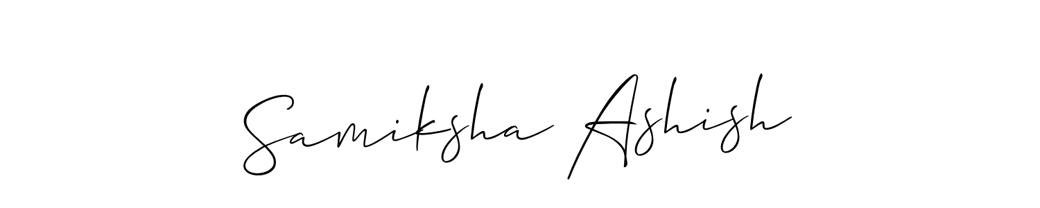 Design your own signature with our free online signature maker. With this signature software, you can create a handwritten (Allison_Script) signature for name Samiksha Ashish. Samiksha Ashish signature style 2 images and pictures png