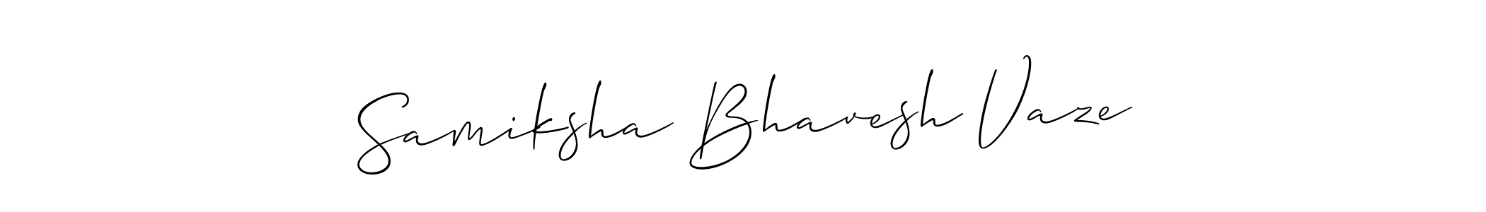 Also we have Samiksha Bhavesh Vaze name is the best signature style. Create professional handwritten signature collection using Allison_Script autograph style. Samiksha Bhavesh Vaze signature style 2 images and pictures png