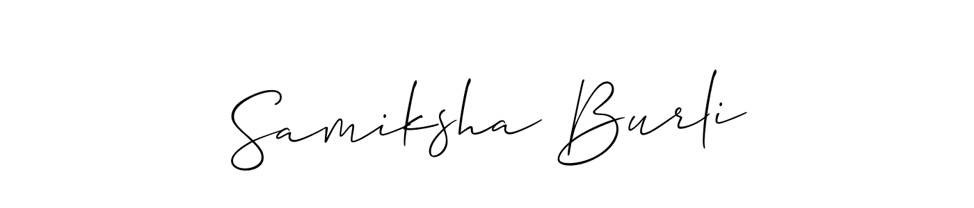 Samiksha Burli stylish signature style. Best Handwritten Sign (Allison_Script) for my name. Handwritten Signature Collection Ideas for my name Samiksha Burli. Samiksha Burli signature style 2 images and pictures png
