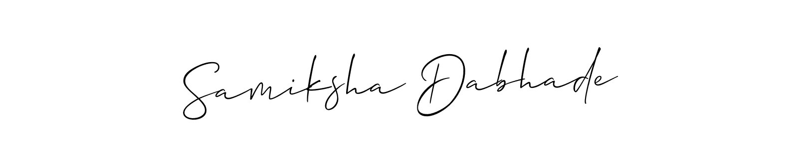 The best way (Allison_Script) to make a short signature is to pick only two or three words in your name. The name Samiksha Dabhade include a total of six letters. For converting this name. Samiksha Dabhade signature style 2 images and pictures png