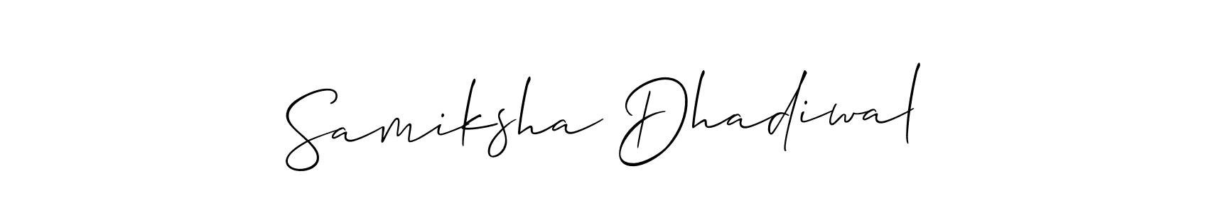 Create a beautiful signature design for name Samiksha Dhadiwal. With this signature (Allison_Script) fonts, you can make a handwritten signature for free. Samiksha Dhadiwal signature style 2 images and pictures png