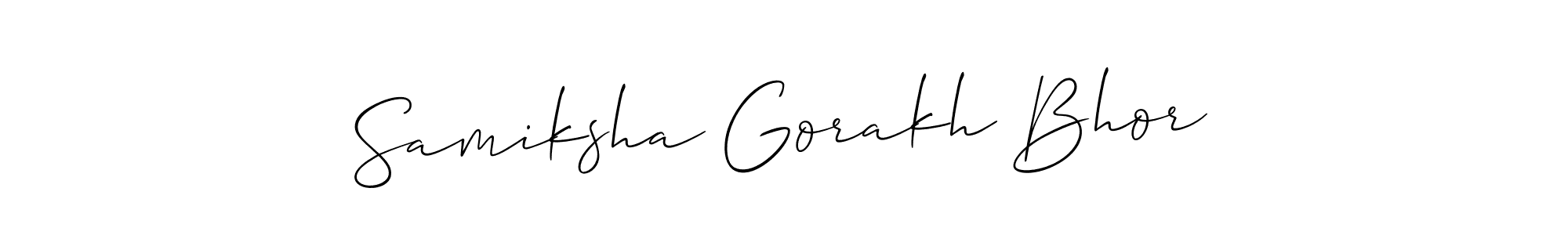 Samiksha Gorakh Bhor stylish signature style. Best Handwritten Sign (Allison_Script) for my name. Handwritten Signature Collection Ideas for my name Samiksha Gorakh Bhor. Samiksha Gorakh Bhor signature style 2 images and pictures png