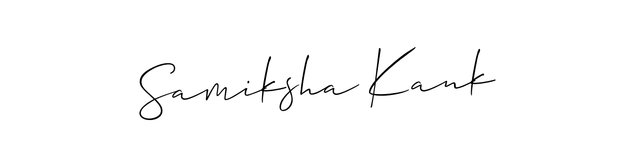 Also we have Samiksha Kank name is the best signature style. Create professional handwritten signature collection using Allison_Script autograph style. Samiksha Kank signature style 2 images and pictures png