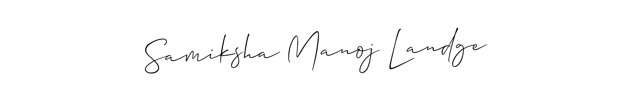 You can use this online signature creator to create a handwritten signature for the name Samiksha Manoj Landge. This is the best online autograph maker. Samiksha Manoj Landge signature style 2 images and pictures png