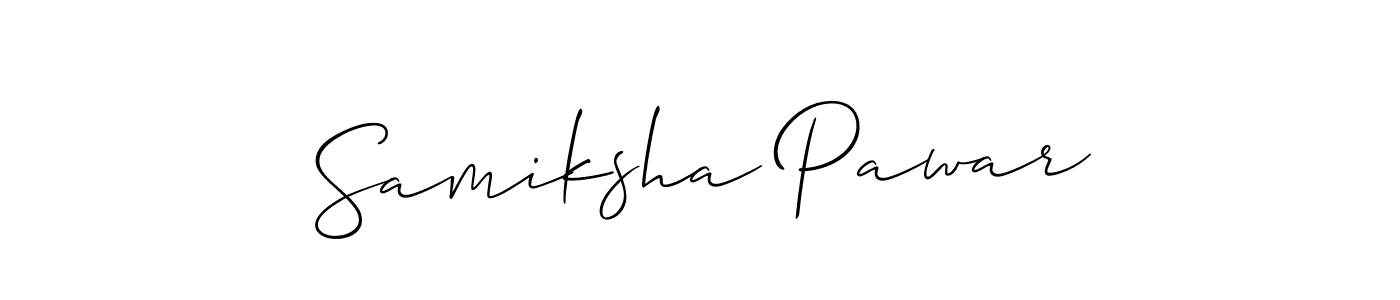 Also we have Samiksha Pawar name is the best signature style. Create professional handwritten signature collection using Allison_Script autograph style. Samiksha Pawar signature style 2 images and pictures png