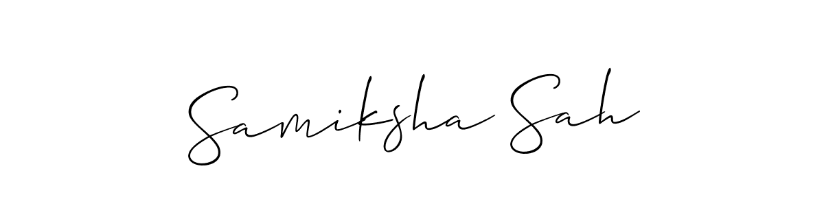 if you are searching for the best signature style for your name Samiksha Sah. so please give up your signature search. here we have designed multiple signature styles  using Allison_Script. Samiksha Sah signature style 2 images and pictures png