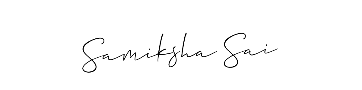 Similarly Allison_Script is the best handwritten signature design. Signature creator online .You can use it as an online autograph creator for name Samiksha Sai. Samiksha Sai signature style 2 images and pictures png