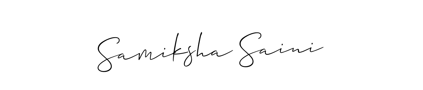 You should practise on your own different ways (Allison_Script) to write your name (Samiksha Saini) in signature. don't let someone else do it for you. Samiksha Saini signature style 2 images and pictures png