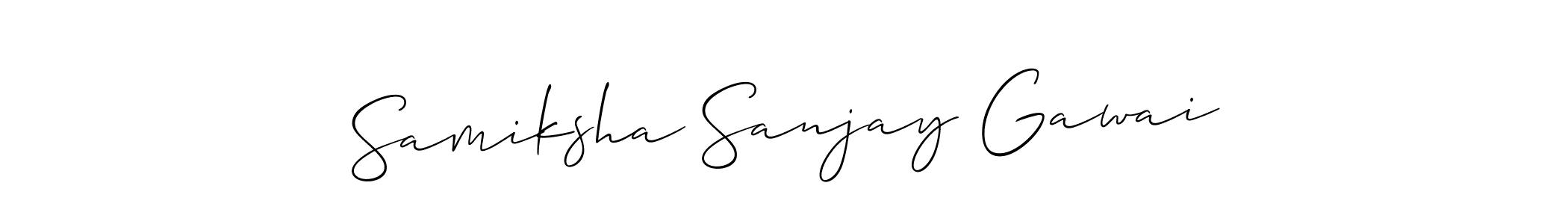 This is the best signature style for the Samiksha Sanjay Gawai name. Also you like these signature font (Allison_Script). Mix name signature. Samiksha Sanjay Gawai signature style 2 images and pictures png