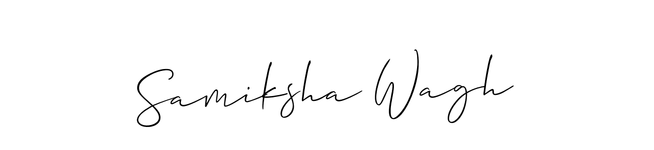 How to make Samiksha Wagh name signature. Use Allison_Script style for creating short signs online. This is the latest handwritten sign. Samiksha Wagh signature style 2 images and pictures png