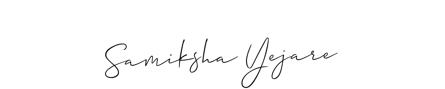 Create a beautiful signature design for name Samiksha Yejare. With this signature (Allison_Script) fonts, you can make a handwritten signature for free. Samiksha Yejare signature style 2 images and pictures png