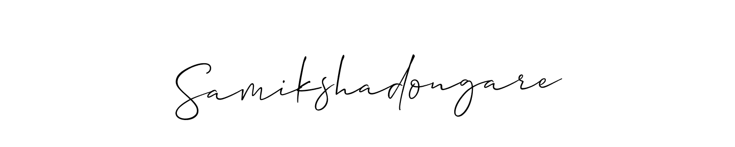 This is the best signature style for the Samikshadongare name. Also you like these signature font (Allison_Script). Mix name signature. Samikshadongare signature style 2 images and pictures png