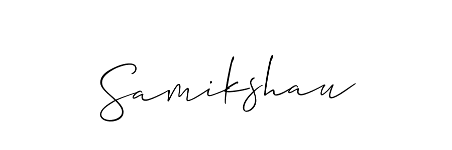 Similarly Allison_Script is the best handwritten signature design. Signature creator online .You can use it as an online autograph creator for name Samikshau. Samikshau signature style 2 images and pictures png
