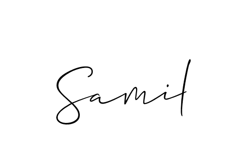 How to make Samil signature? Allison_Script is a professional autograph style. Create handwritten signature for Samil name. Samil signature style 2 images and pictures png