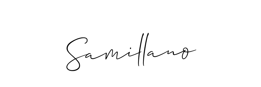 Check out images of Autograph of Samillano name. Actor Samillano Signature Style. Allison_Script is a professional sign style online. Samillano signature style 2 images and pictures png