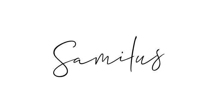 Create a beautiful signature design for name Samilus. With this signature (Allison_Script) fonts, you can make a handwritten signature for free. Samilus signature style 2 images and pictures png