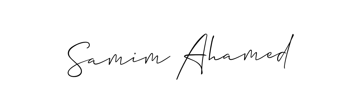 Make a beautiful signature design for name Samim Ahamed. With this signature (Allison_Script) style, you can create a handwritten signature for free. Samim Ahamed signature style 2 images and pictures png