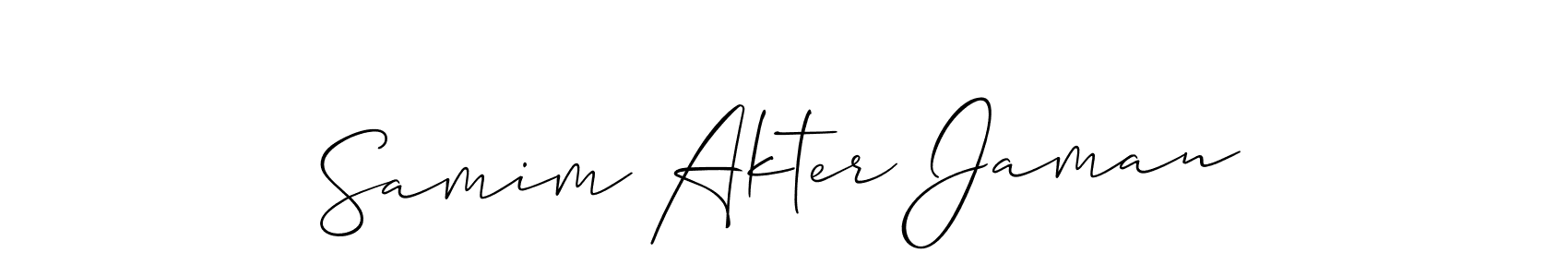 This is the best signature style for the Samim Akter Jaman name. Also you like these signature font (Allison_Script). Mix name signature. Samim Akter Jaman signature style 2 images and pictures png