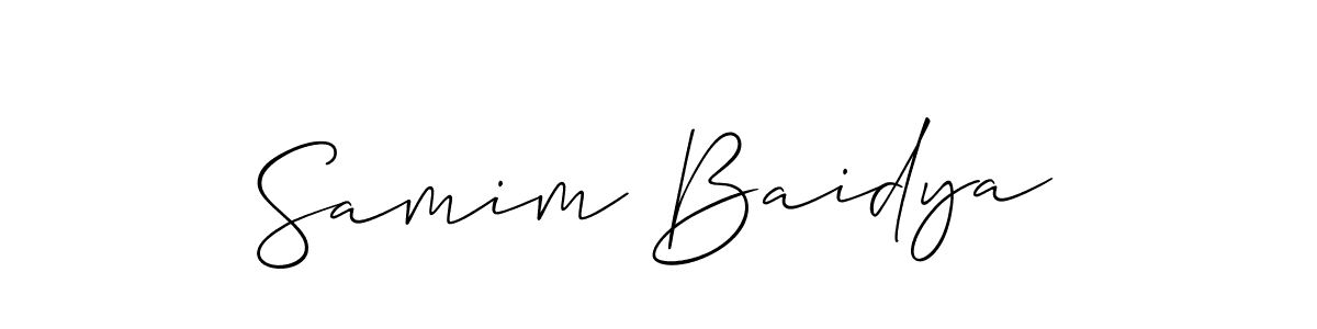 Also we have Samim Baidya name is the best signature style. Create professional handwritten signature collection using Allison_Script autograph style. Samim Baidya signature style 2 images and pictures png
