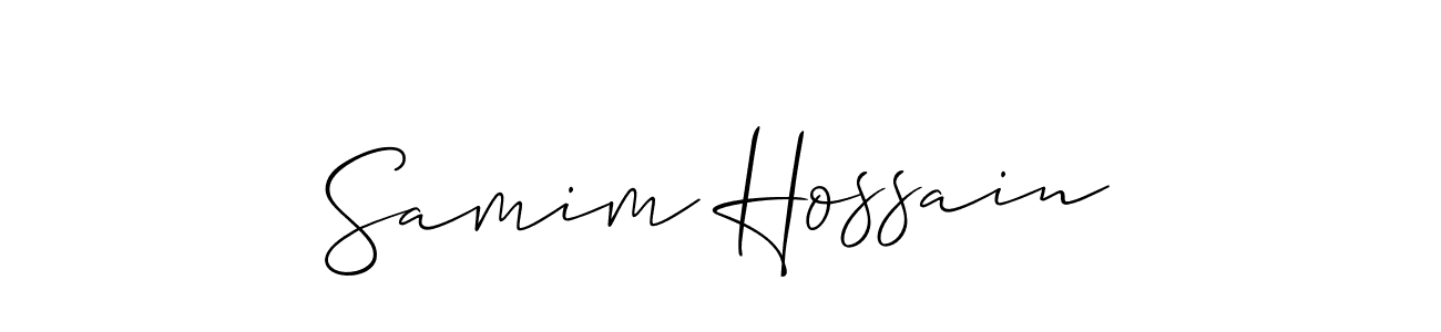 Allison_Script is a professional signature style that is perfect for those who want to add a touch of class to their signature. It is also a great choice for those who want to make their signature more unique. Get Samim Hossain name to fancy signature for free. Samim Hossain signature style 2 images and pictures png