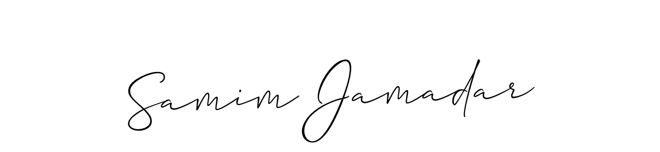 The best way (Allison_Script) to make a short signature is to pick only two or three words in your name. The name Samim Jamadar include a total of six letters. For converting this name. Samim Jamadar signature style 2 images and pictures png