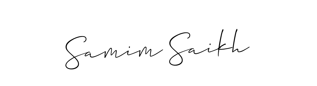 Use a signature maker to create a handwritten signature online. With this signature software, you can design (Allison_Script) your own signature for name Samim Saikh. Samim Saikh signature style 2 images and pictures png