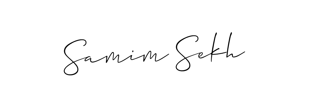 Make a short Samim Sekh signature style. Manage your documents anywhere anytime using Allison_Script. Create and add eSignatures, submit forms, share and send files easily. Samim Sekh signature style 2 images and pictures png
