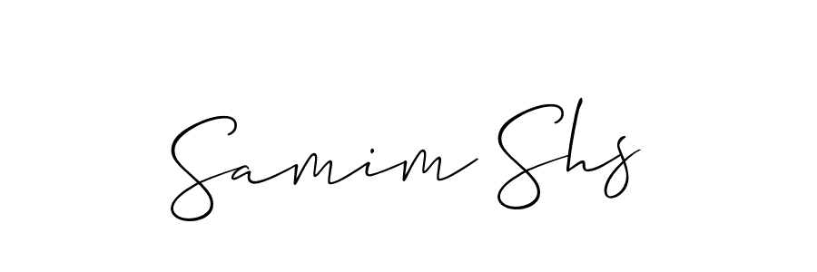 How to make Samim Shs name signature. Use Allison_Script style for creating short signs online. This is the latest handwritten sign. Samim Shs signature style 2 images and pictures png