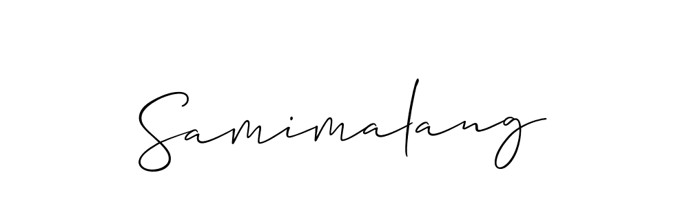 How to Draw Samimalang signature style? Allison_Script is a latest design signature styles for name Samimalang. Samimalang signature style 2 images and pictures png