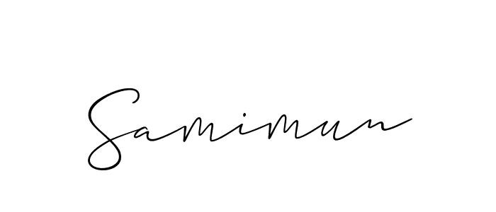 Use a signature maker to create a handwritten signature online. With this signature software, you can design (Allison_Script) your own signature for name Samimun. Samimun signature style 2 images and pictures png