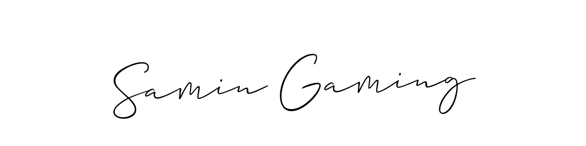 Allison_Script is a professional signature style that is perfect for those who want to add a touch of class to their signature. It is also a great choice for those who want to make their signature more unique. Get Samin Gaming name to fancy signature for free. Samin Gaming signature style 2 images and pictures png