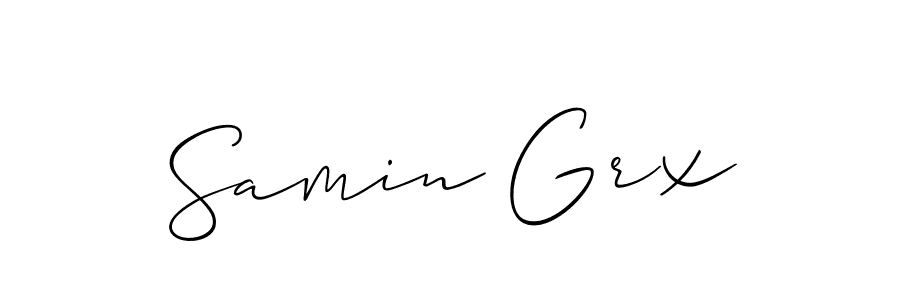 Create a beautiful signature design for name Samin Grx. With this signature (Allison_Script) fonts, you can make a handwritten signature for free. Samin Grx signature style 2 images and pictures png
