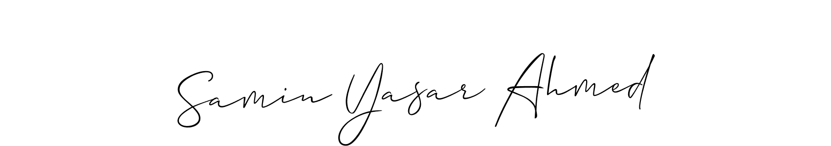 Design your own signature with our free online signature maker. With this signature software, you can create a handwritten (Allison_Script) signature for name Samin Yasar Ahmed. Samin Yasar Ahmed signature style 2 images and pictures png